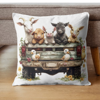 Cute Animal Farm On Pillow Kudde