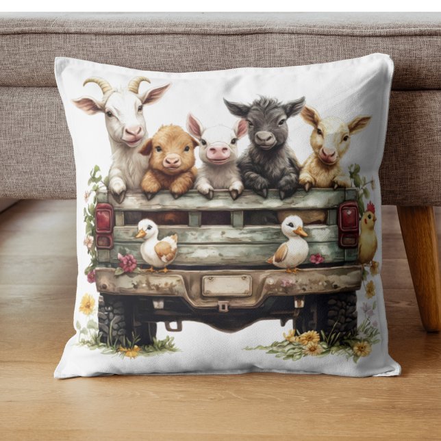 Cute Animal Farm On Pillow Kudde (Skapare uppladdad)