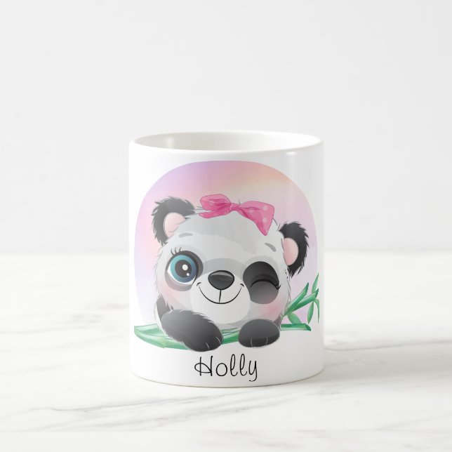 Cute Animal Friendly Panda Bamboo    Kaffemugg (Center)