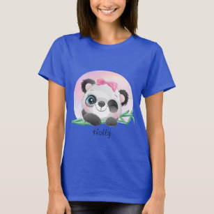 Cute Animal Friendly Panda Bamboo    T Shirt