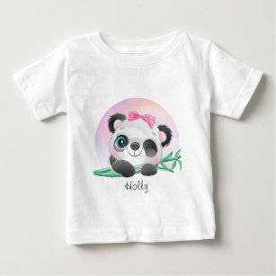 Cute Animal Friendly Panda Bamboo   T Shirt