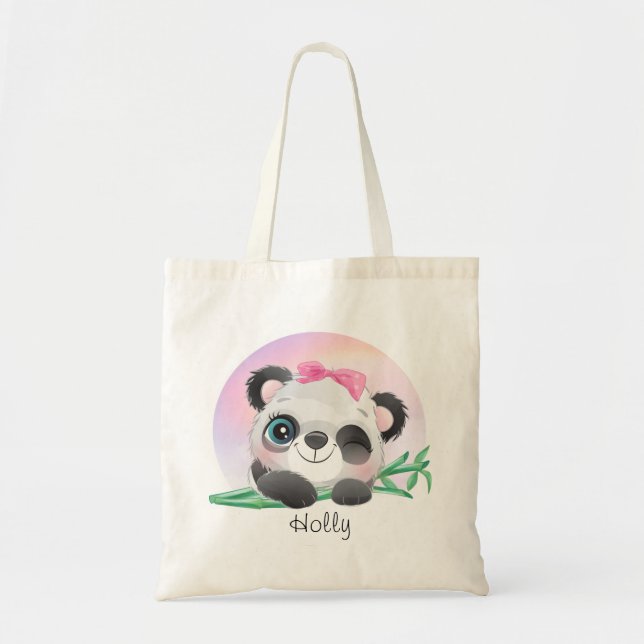 Cute Animal Friendly Panda Bamboo        Tygkasse (Framsidan)