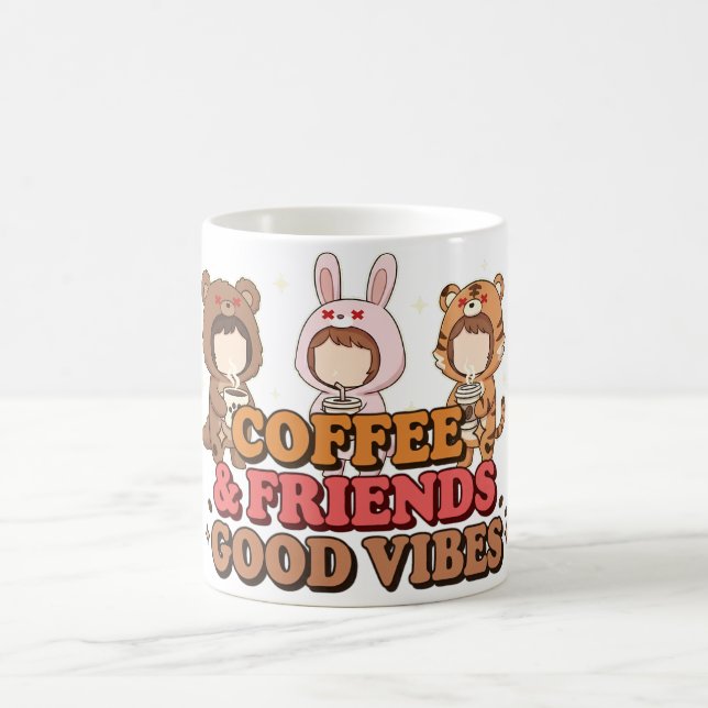 Cute Animal Friends Coffee Lovers Kaffemugg (Center)
