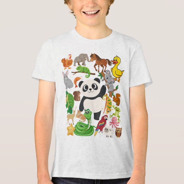 Cute Animal Friends - Kids Roligt T-Shirt (Framsida)