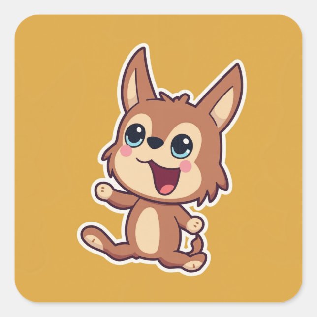 Cute Animal Fyrkantigt Klistermärke (Framsida)