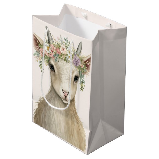 Cute Animal Goat Boho Watercolor (Framsidan Vinklad)