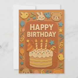 Cute Animal Grattis på födelsedagen Card