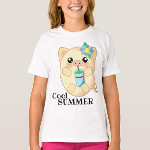 Cute Animal Gris Sommar Coola Drink Lycklig T Shirt