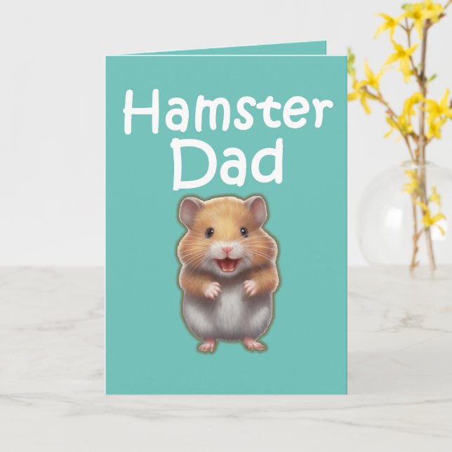 Cute Animal Hammy Pet Owner Hamster Pappa Kort (Gul blomma)