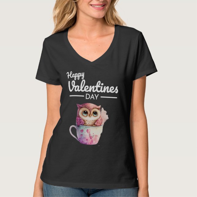 Cute Animal Heart Panda  Happy Valentine Day  28 T Shirt (Framsida)
