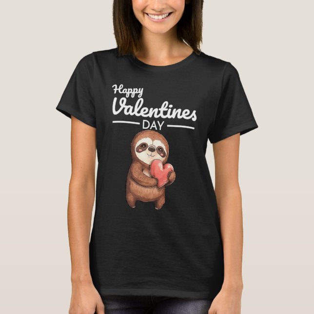 Cute Animal Heart Panda  Happy Valentine Day  4 T Shirt (Framsida)
