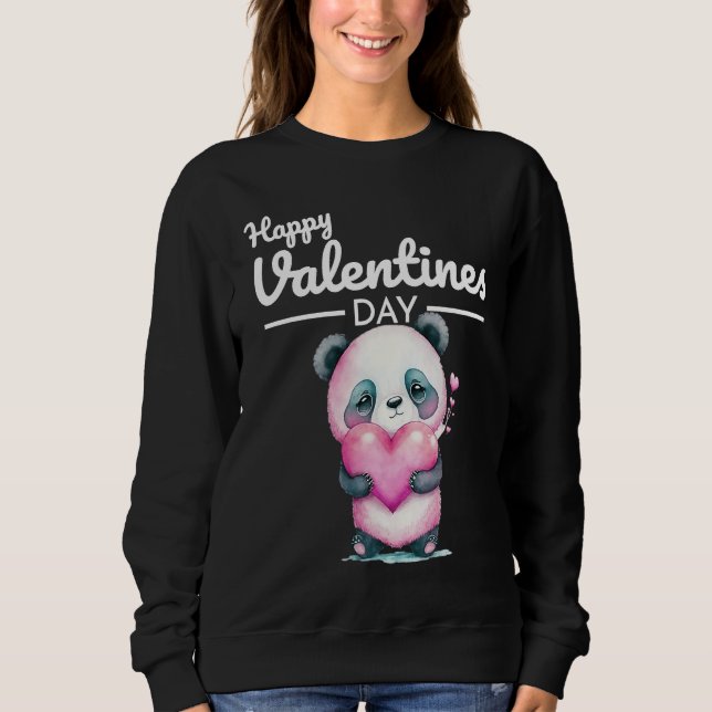Cute Animal Heart Panda  Happy Valentine Day  5 T Shirt (Framsida)