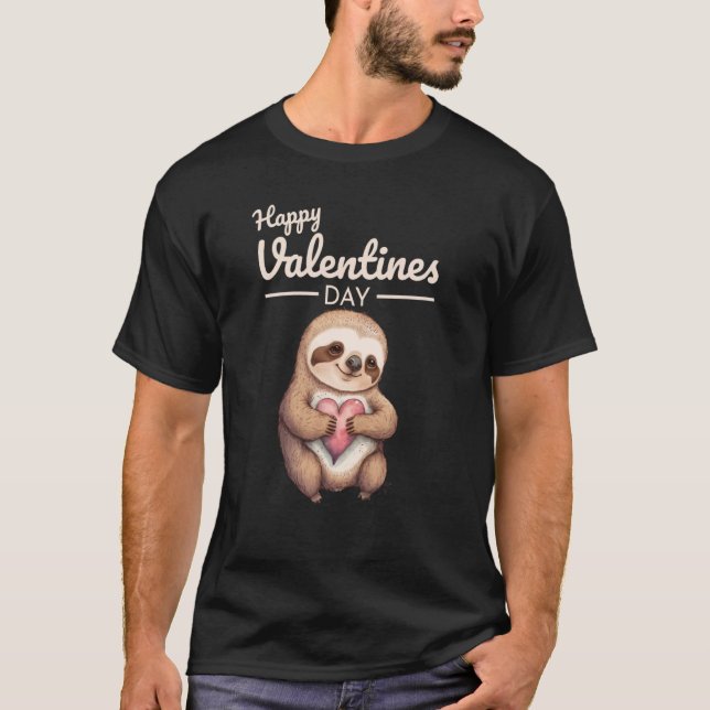 Cute Animal Heart Panda Happy Valentine Day  6 T Shirt (Framsida)