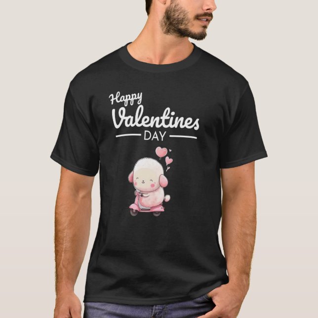 Cute Animal Heart Panda Happy Valentine Day  83 T Shirt (Framsida)
