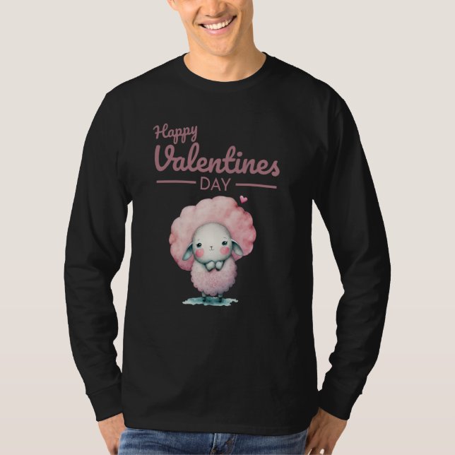 Cute Animal Heart Panda Happy Valentine Day  85 T Shirt (Framsida)