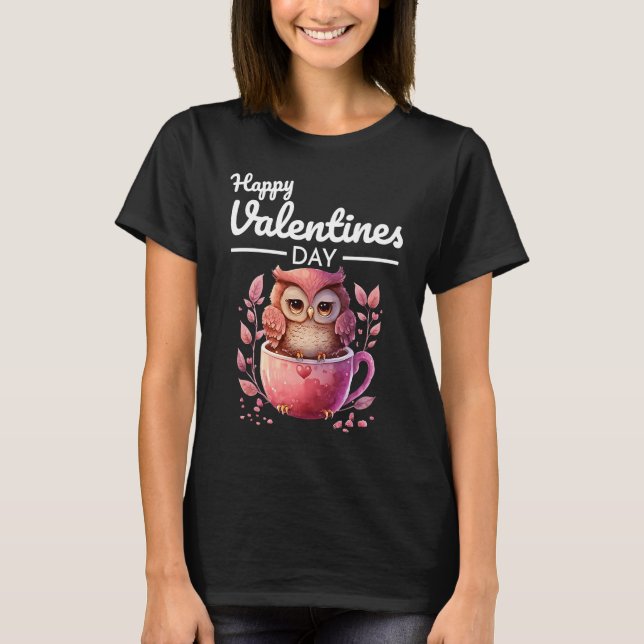 Cute Animal Heart Panda Lycklig Alla hjärtans dag  T Shirt (Framsida)