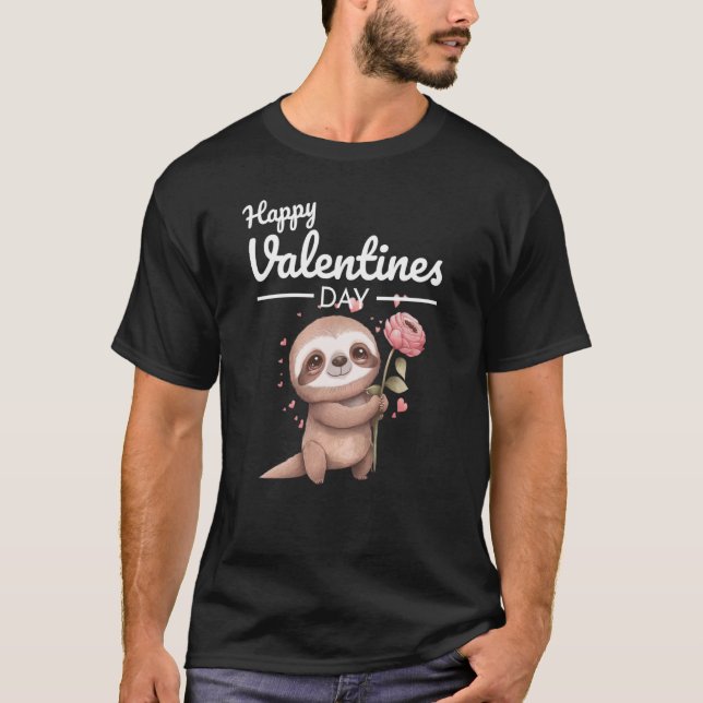 Cute Animal Heart Panda Lycklig Alla hjärtans dag  T Shirt (Framsida)