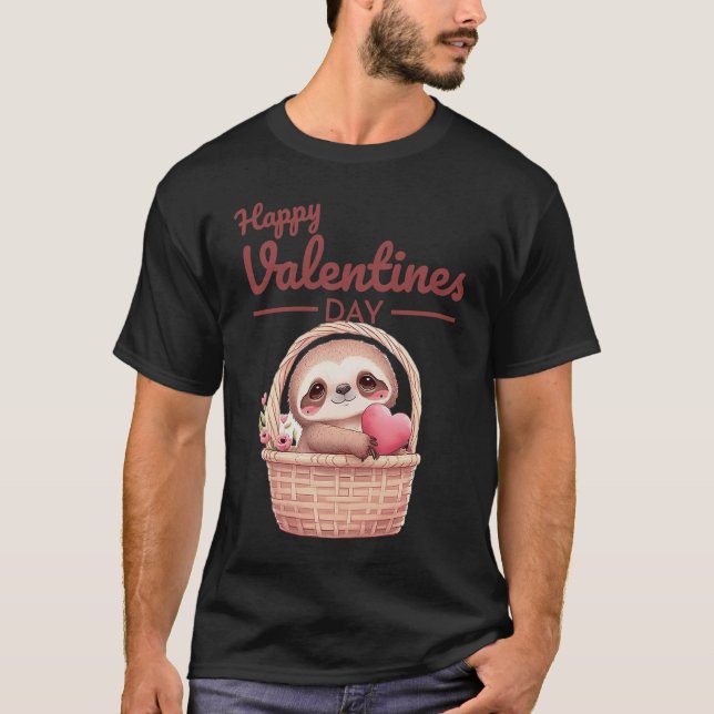 Cute Animal Heart Panda Lycklig Alla hjärtans dag  T Shirt (Framsida)