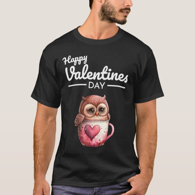 Cute Animal Heart Panda Lycklig Alla hjärtans dag  T Shirt (Framsida)