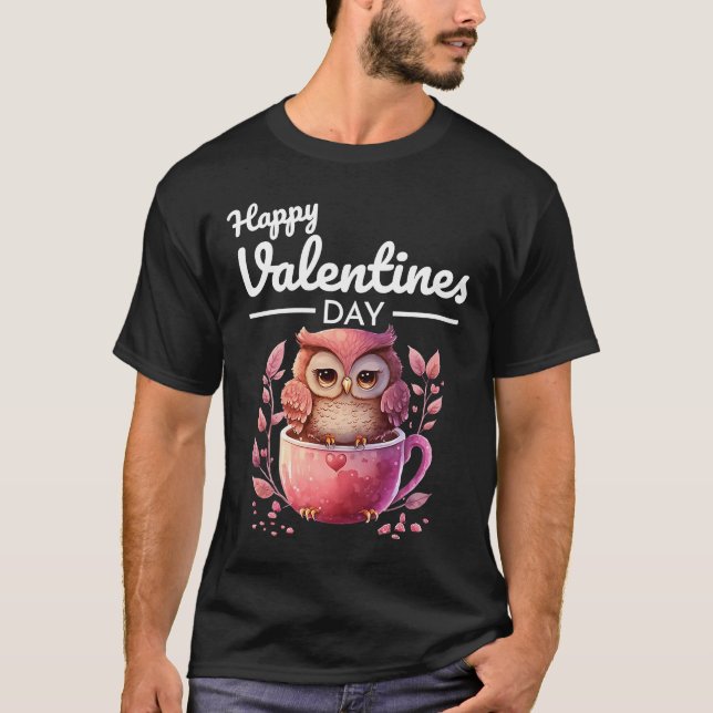 Cute Animal Heart Panda Lycklig Alla hjärtans dag  T Shirt (Framsida)