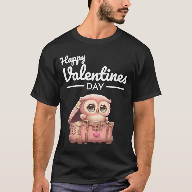 Cute Animal Heart Panda Lycklig Alla hjärtans dag  T Shirt (Framsida)