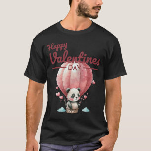 Cute Animal Heart Panda Lycklig Alla hjärtans dag  T Shirt
