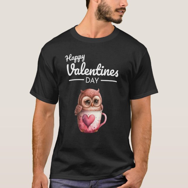 Cute Animal Heart Panda Lycklig Alla hjärtans dag  T Shirt (Framsida)