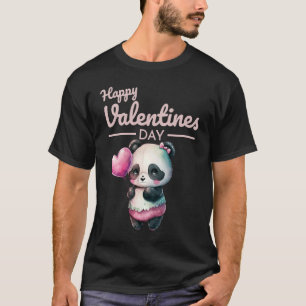 Cute Animal Heart Panda Lycklig Alla hjärtans dag  T Shirt