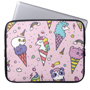 Cute Animal Ice Cream Conces Laptop Fodral