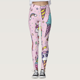 Cute Animal Ice Cream Conces Leggings