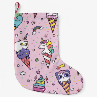 Cute Animal Ice Cream Conces Liten Julstrumpa