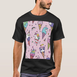 Cute Animal Ice Cream Conces T Shirt