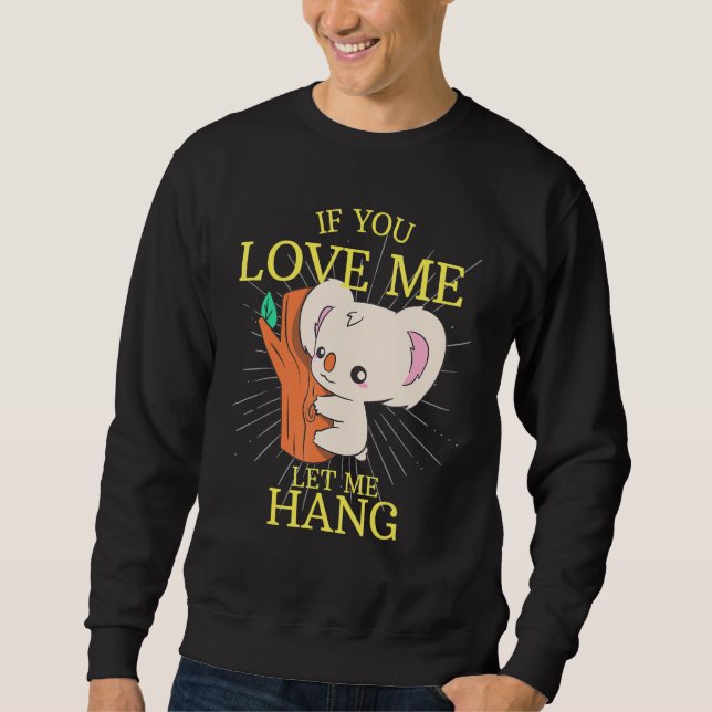 Cute Animal Idea Hanging Koala Lång Ärmad Tröja (Framsida)