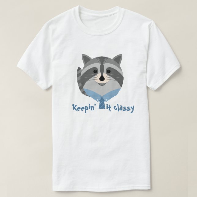 Cute Animal "Keeping it classy" Racoon T-shirt (Design framsida)