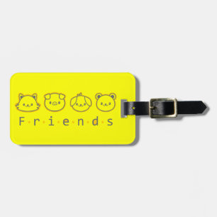 Cute animal kompisar ansikte Fodral-Mate iphone ca Bagagebricka