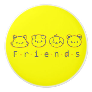 Cute animal kompisar ansikte Fodral-Mate iphone ca Knopp