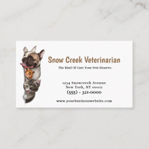 Cute Animal Medical Veterinarian Clinic Pet Visitkort