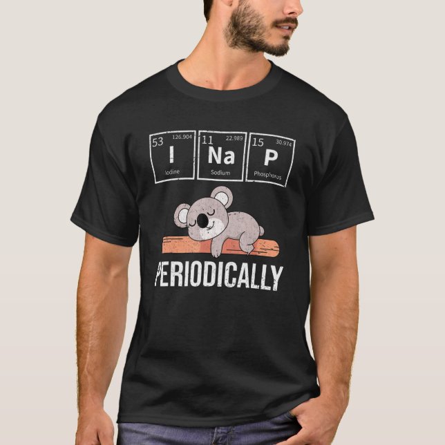Cute Animal Napping Periodic Bord Funny Sleeping T Shirt (Framsida)