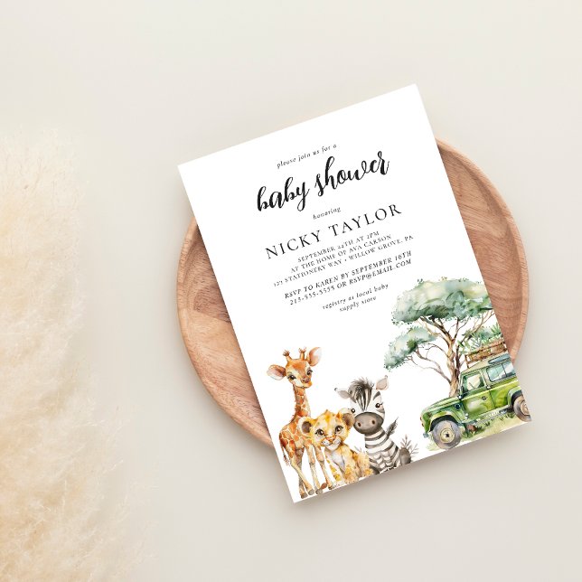 Cute Animal Nursery Safari Baby Shower Inbjudningar (Skapare uppladdad)