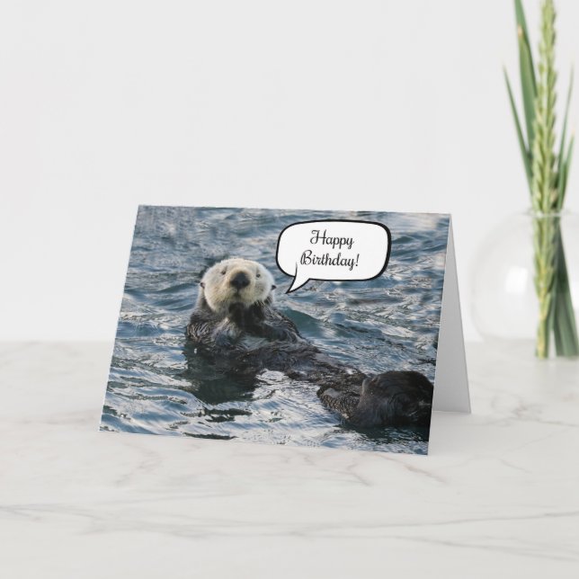 Cute Animal Otter Grattis på födelsedagen Kort (Framsida)