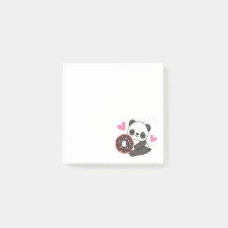 Cute Animal Panda Bear Rosa Heart Donut Post-it Block
