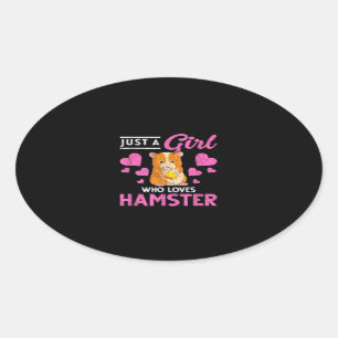 Cute Animal Pet Mamma Women Girls Kids Hamster Ovalt Klistermärke