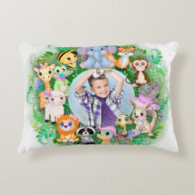 Cute Animal Photo Ram Prydnadskudde (Framsidan)