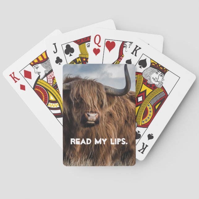 Cute Animal Poker Ansikte läser min Läppar-typogra Casinokort (Baksidan)