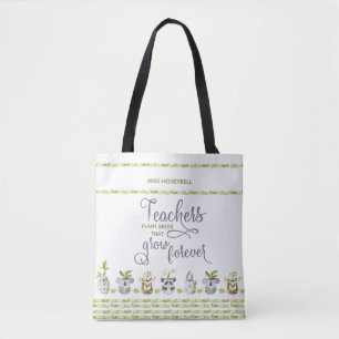Cute Animal Poted Plants and Teacher Quote Tygkasse