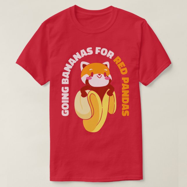 Cute Animal Red Panda Banana Fruit Wildlife Foodie T Shirt (Design framsida)