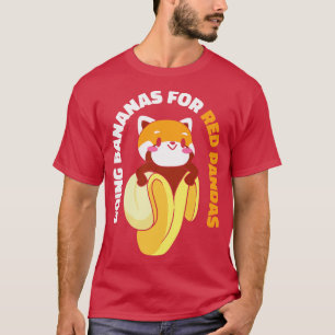 Cute Animal Red Panda Banana Fruit Wildlife Foodie T Shirt