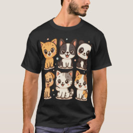 Cute Animal Squad Tecknad T-Shirt