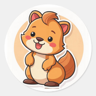 Cute Animal Stickers Runt Klistermärke