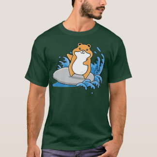 Cute Animal Surfing Hamster Älskare T Shirt